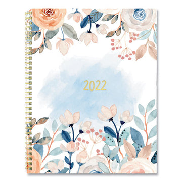Blueline® Monthly 14-month Planner, Spring Floral Watercolor Artwork, 11 X 8.5, Multicolor Cover, 14-month (dec To Jan): 2021 To 2023 freeshipping - TVN Wholesale
